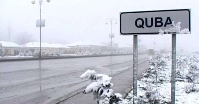 Qubaya qar yağdı FOTO