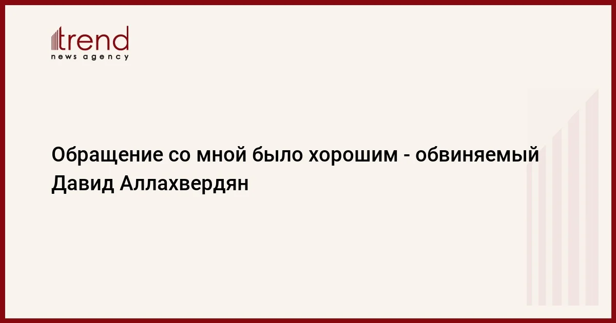 Обращение со мной было хорошим обвиняемый Давид Аллахвердян