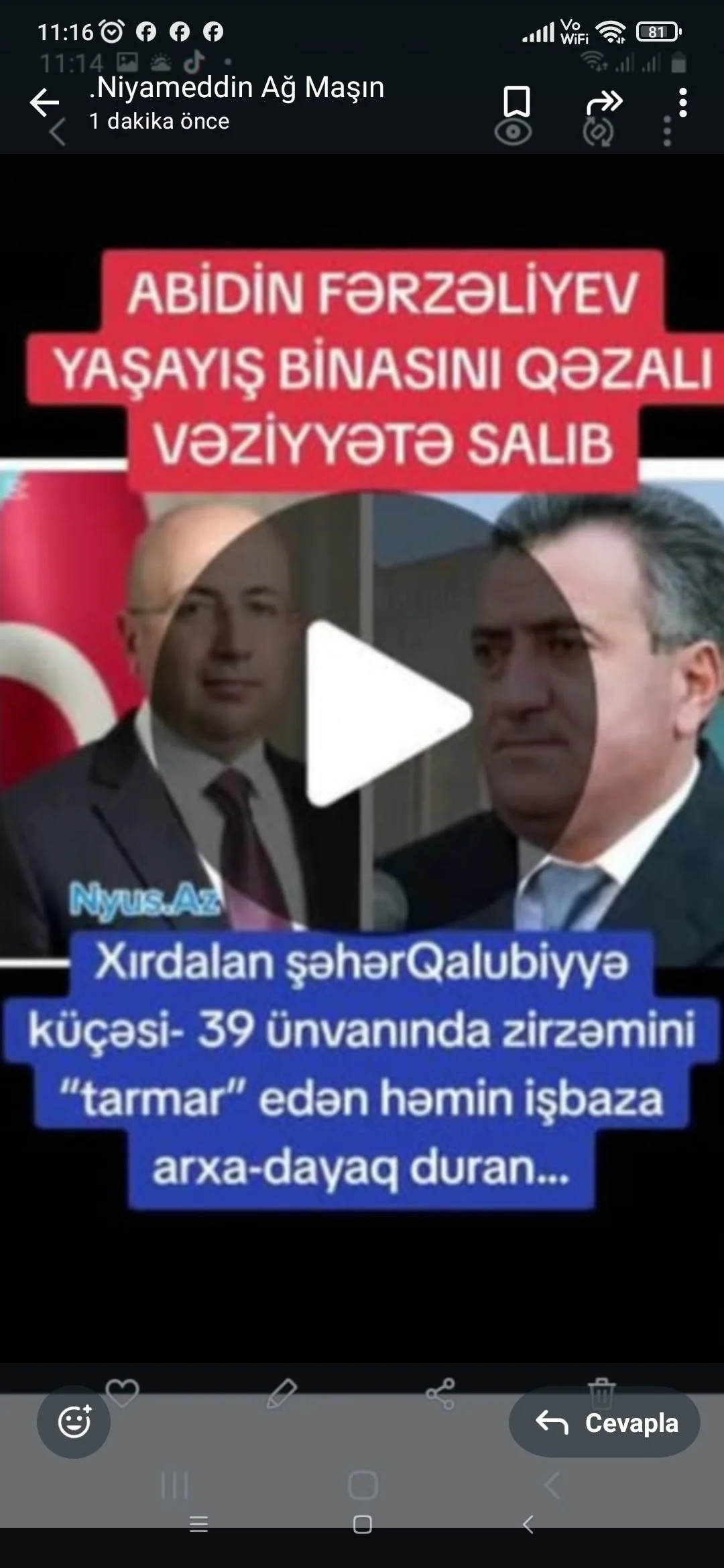 Abşeron RİH nin satdığı obyek yerində qazılan katlavan hündürmərtəbıli yaşayış binasını qəzalı vəziyyətə saldı/VİDEO Yeni Gündəm