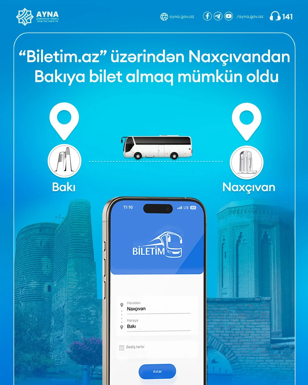 Naxçıvan Bakı reysləri “” portalına əlavə edilib