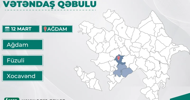 Kənd təsərrüfatı naziri Ağdamda vətəndaşların müraciətlərini dinləyəcək