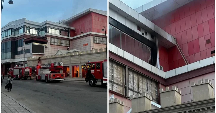 В одном из крупных торговых центров Гянджи произошел пожар