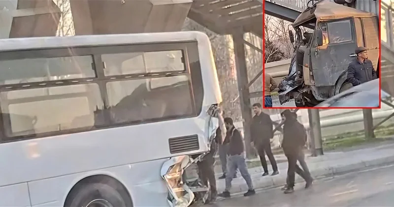 На дороге Баку Шамаха грузовик столкнулся с автобусом: Есть пострадавшие ВИДЕО