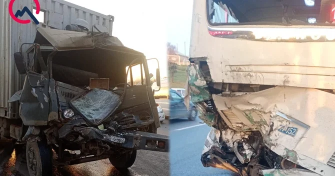 Sürücü sükanda yuxuladı KamAZ marşrut avtobusuna çırpıldı