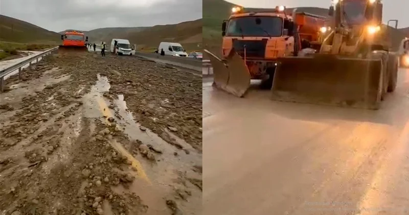 На трассе Баку Шамахы восстановлено движение транспорта