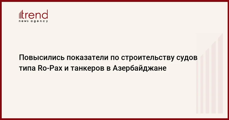 Повысились показатели по строительству судов типа Ro Pax и танкеров в Азербайджане