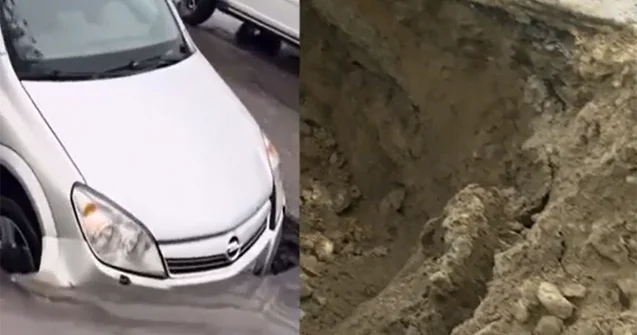 Bakıda bu yol 20 gündə ikinci dəfə çökdü Video
