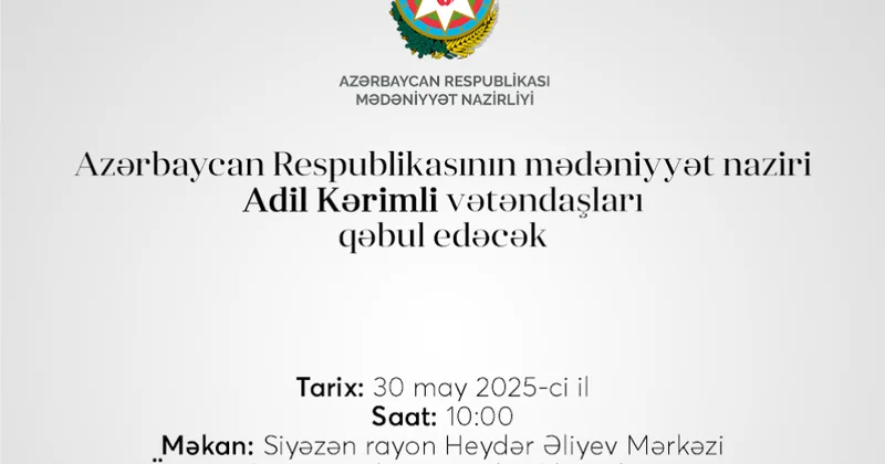 Mədəniyyət naziri Siyəzəndə vətəndaşların müraciətlərini dinləyəcək