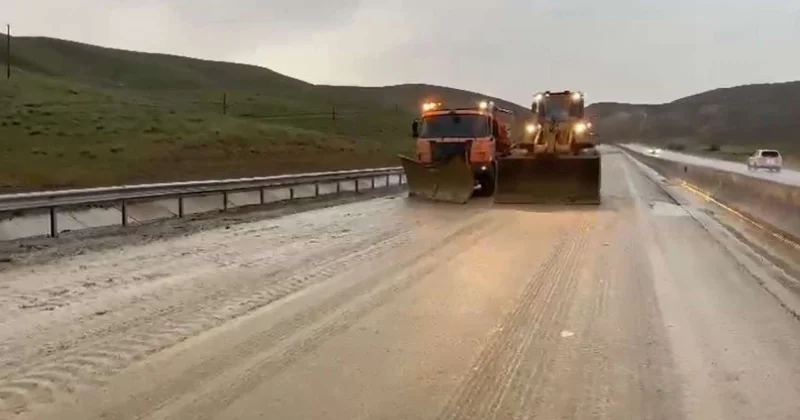 Yağışdan sonra Bakı Şamaxı yolunun GÖRÜNTÜLƏRİ