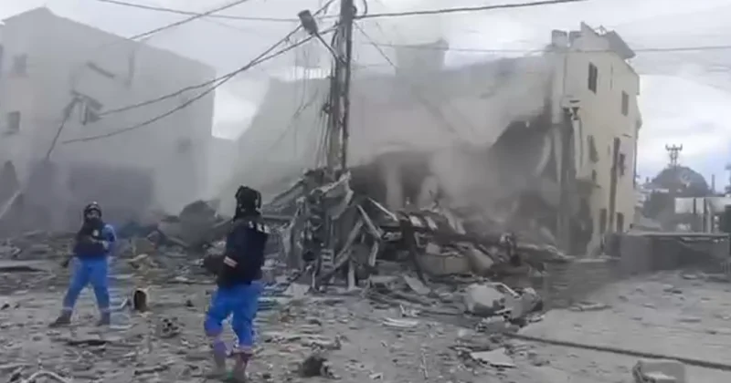 İsrail bombardmanından sonra Livanın Kəfr Cuz şəhəri VİDEO