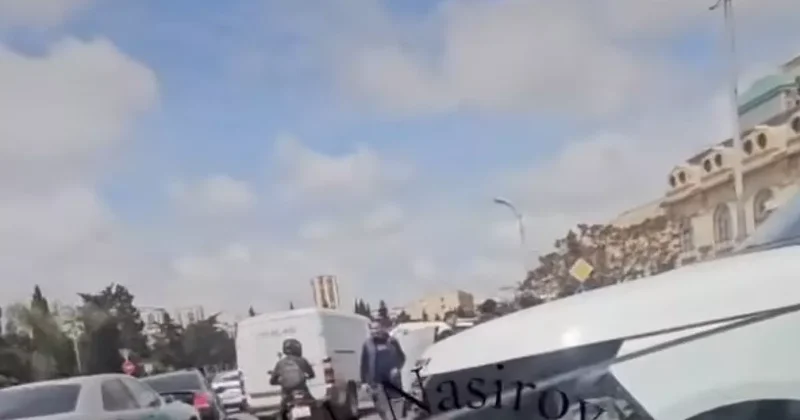 В Баку протаранили Range Rover из Грузии ВИДЕО