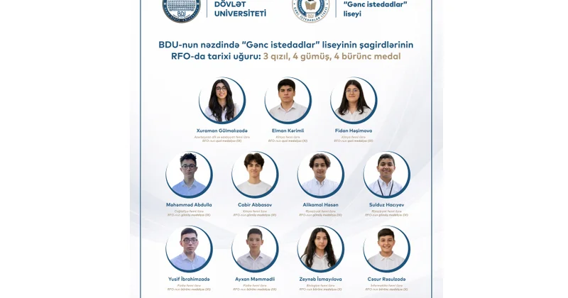 “Gənc istedadlar” liseyinin şagirdləri RFO da 11 medal qazanıblar