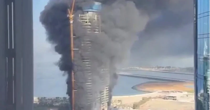 Пожар в строящемся небоскребе в Дубае ВИДЕО
