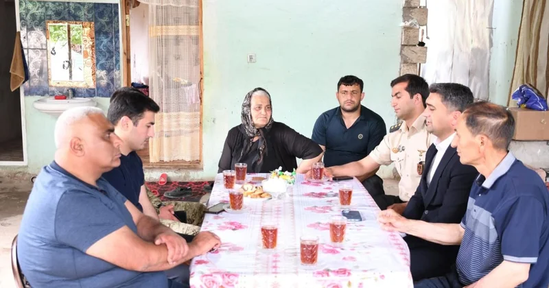 Ağdamda şəhid ailəsi Qurban bayramında ziyarət olunub FOTO