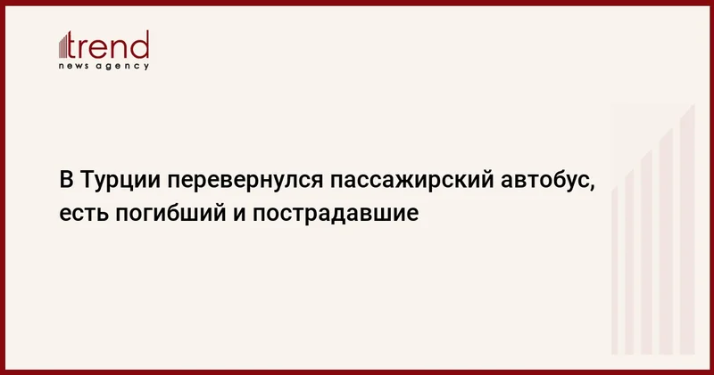 В Турции перевернулся пассажирский автобус, есть погибший и пострадавшие