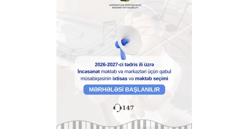 İncəsənət məktəb və mərkəzlərinə qəbul müsabiqəsinin ixtisas və məktəb seçimi mərhələsinə başlanılıb