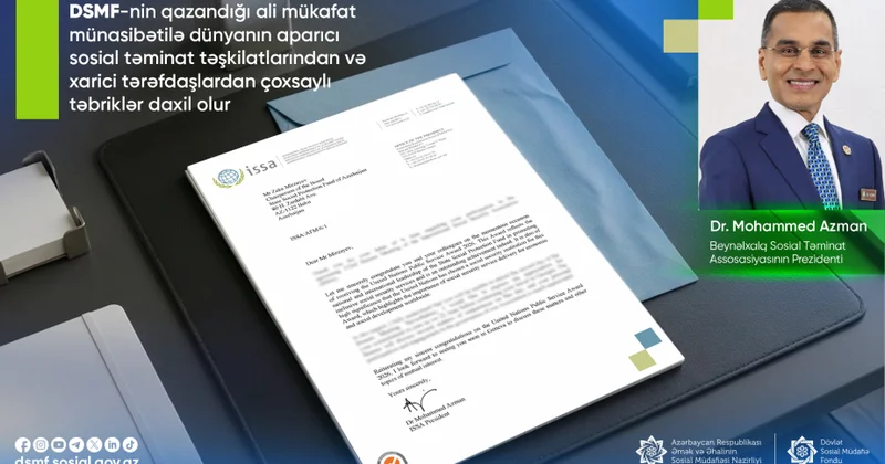 STA nın rəhbəri DSMF ni BMT mükafatı münasibətilə təbrik edib