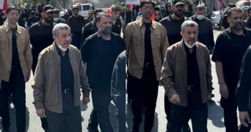 Öldüyü deyilən Əhmədinejad yürüşdə göründü FOTOLAR