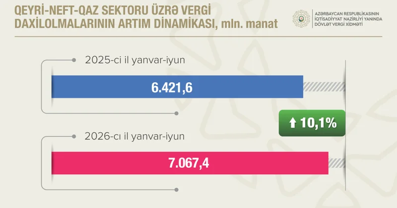 Qeyri neft qaz sektorundan vergi daxilolmaları 10,1 faiz artıb