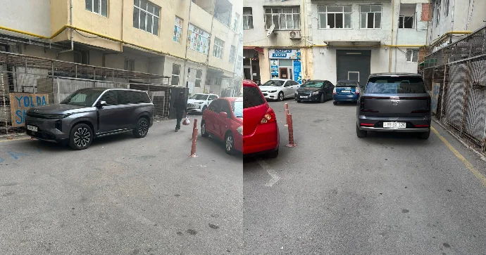 Giriş çıxışı bağlayan sürücü çağırılan təcili yardıma mane oldu FOTO