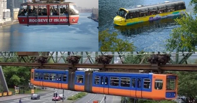 Dünyanın qeyri adi ictimai nəqliyyat növləri Üzən avtobus, asma qatar, hava tramvayı... SİYAHI