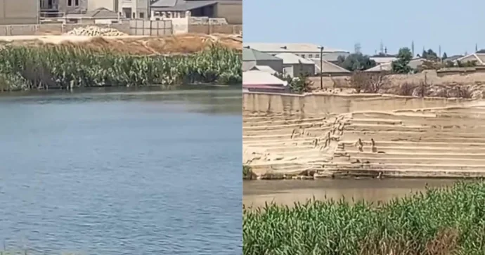 Ramana gölündə təhlükəli mənzərə: Uşaqlar çimir, tullantılar suya axıdılır VİDEO