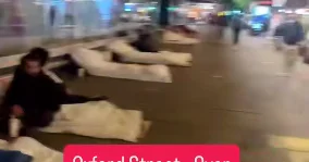 Ночная обстановка на улице Лондона ВИДЕО