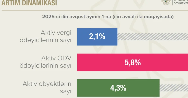 Aktiv ƏDV ödəyicilərinin sayı 5,8 faiz artıb