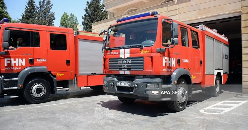 Nərimanov rayonunda beşmərtəbəli binada yanğın olub