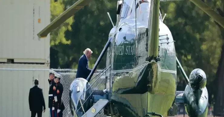 Trampın içində olduğu helikopter son anda qəzadan qurtuldu