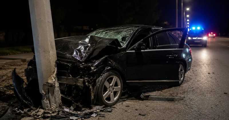 Mercedes işıq dirəyinə çırpıldı: Ana öldü, oğlu ağır yaralandı