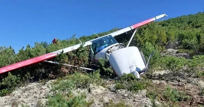 Rusiyada qəzaya uğrayan Cessna 182 təyyarəsinin ilk görüntüləri yayımlandı