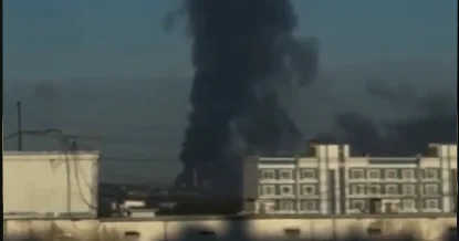 Rusiyanın iri neft emalı zavodu dron hücumundan sonra alova büründü VİDEO