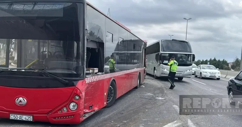 ДТП на трассе Баку Губа: столкнулись грузовик и автобус ФОТО