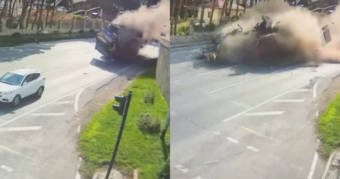 Bakıda yük maşını Changan ın üstündə AŞDI 1 ölü, 3 yaralı FOTO