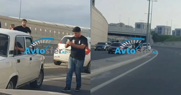 Bulvar yaxınlığında 07 Nissan ı vurub yoldan çıxardı VİDEO