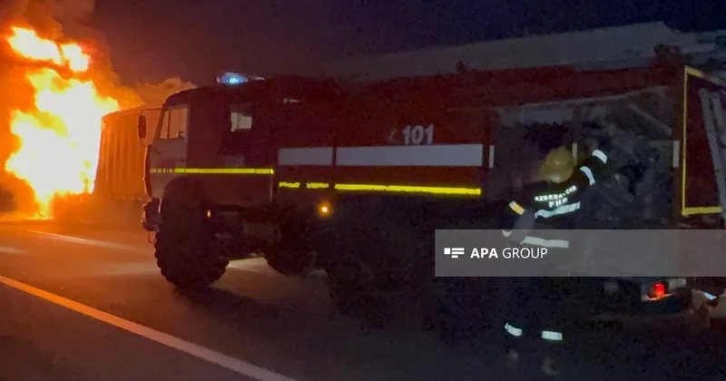 Ucarda yük avtomobili yanıb KONKRET