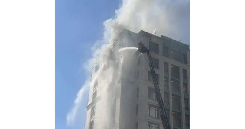 В Астане произошел пожар в строящемся доме ФОТО