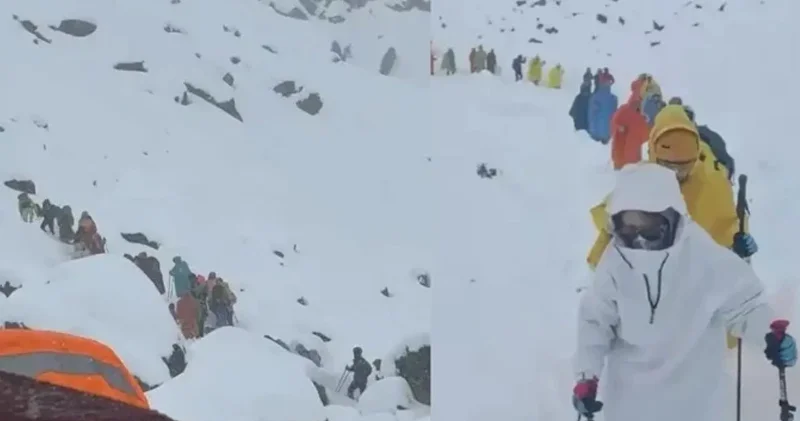 Dünyanın zirvəsində dəhşət: 1000 alpinist çətin vəziyyətdə qaldı (FOTO)