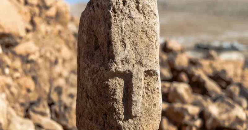 İnsan sifətli daş sütun tapıldı