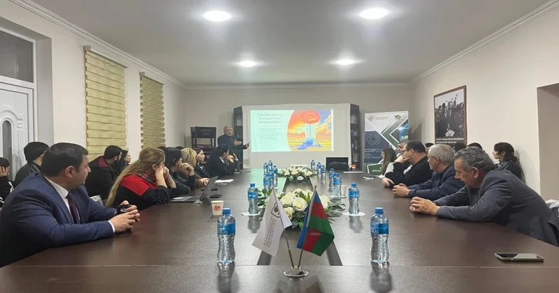 “İqlim dəyişməsi həllərinin ali məktəb auditoriyalarına gətirilməsinin təşviqi” layihəsi çərçivəsində tədbir keçirilib FOTOLAR