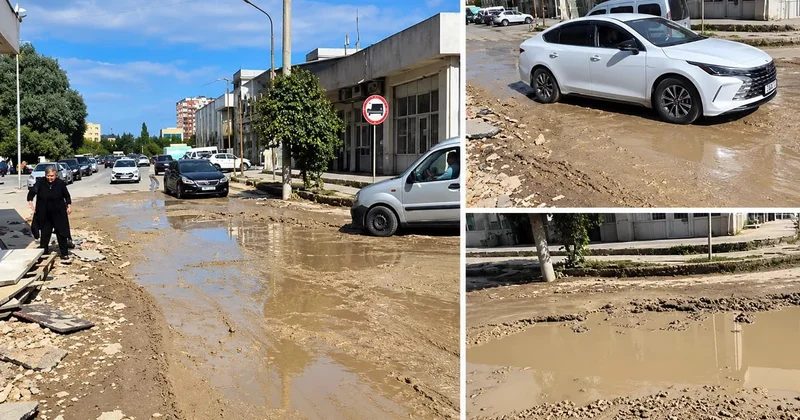 Sumqayıtda kanalizasiya xəttinə görə qazılan yol niyə bərpa olunmur? VİDEO