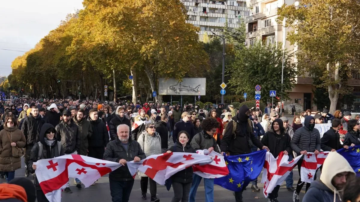 Оппозиционеры Грузии протестуют у здания Тбилисского апелляционного суда