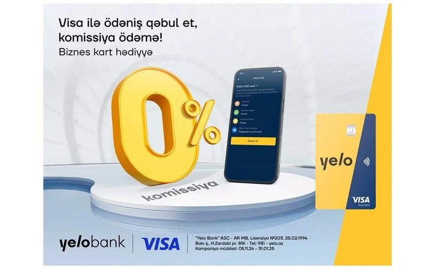 Yelo Mobil POS ilə Visa kartlarından ödənişlərinizi komissiyasız qəbul edin! Azərbaycanda özəl xəbərlər, araşdırmalar, təhlillər və müsahibələrin tək ünvanı