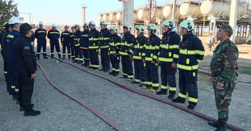 FHN in Dövlət Yanğından Mühafizə Xidməti yanğın taktiki təlim keçirib