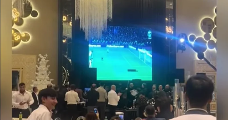 Toyda futbola baxdılar Video