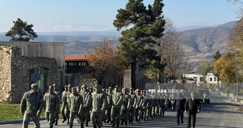 Laçında hərbi orkestrin müşayiəti ilə yürüş keçirilib FOTO YENİLƏNİB