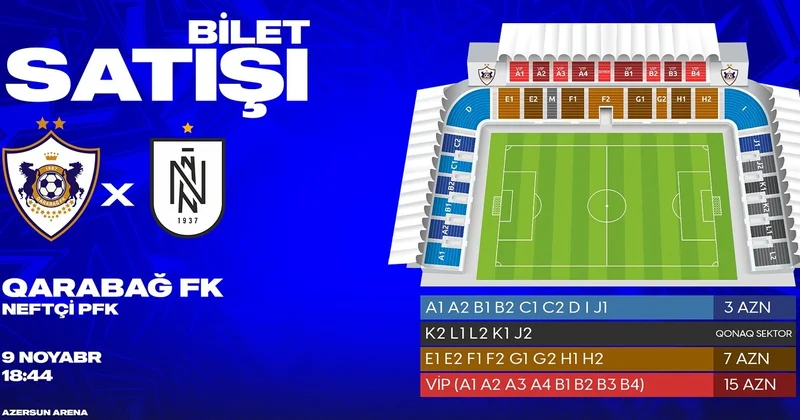 Карабах анонсировал время продажи билетов на матч с Нефтчи