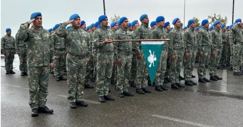 В Сумгайыте проходит марш военнослужащих по случаю Дня Победы ФОТО
