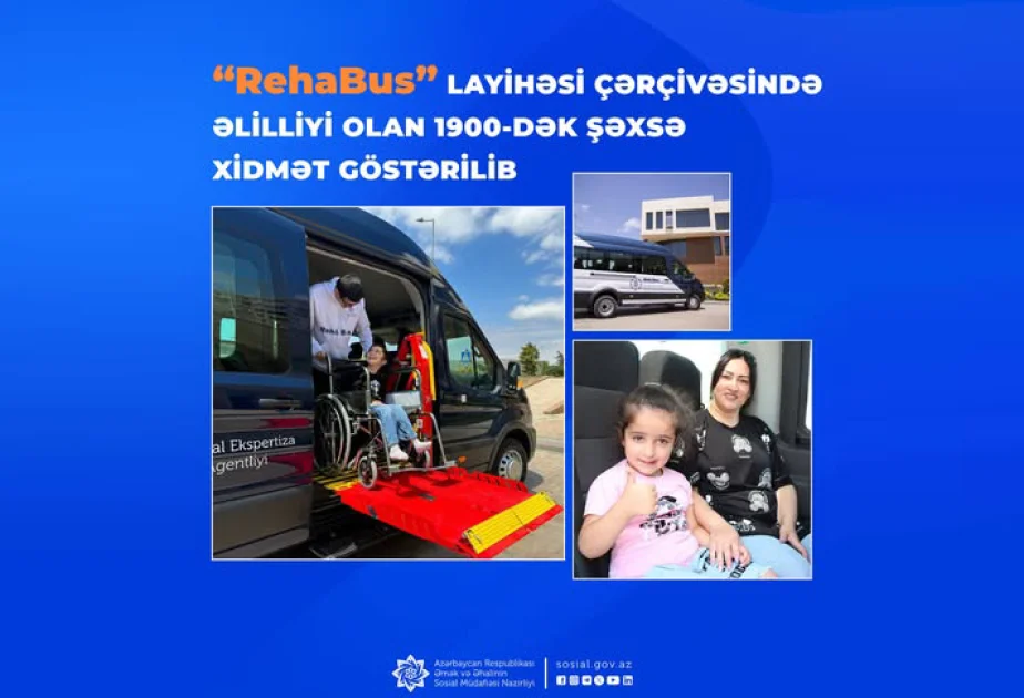 “RehaBus” layihəsi çərçivəsində əlilliyi olan 1900dək şəxsə xidmət göstərilib AZƏRTAC